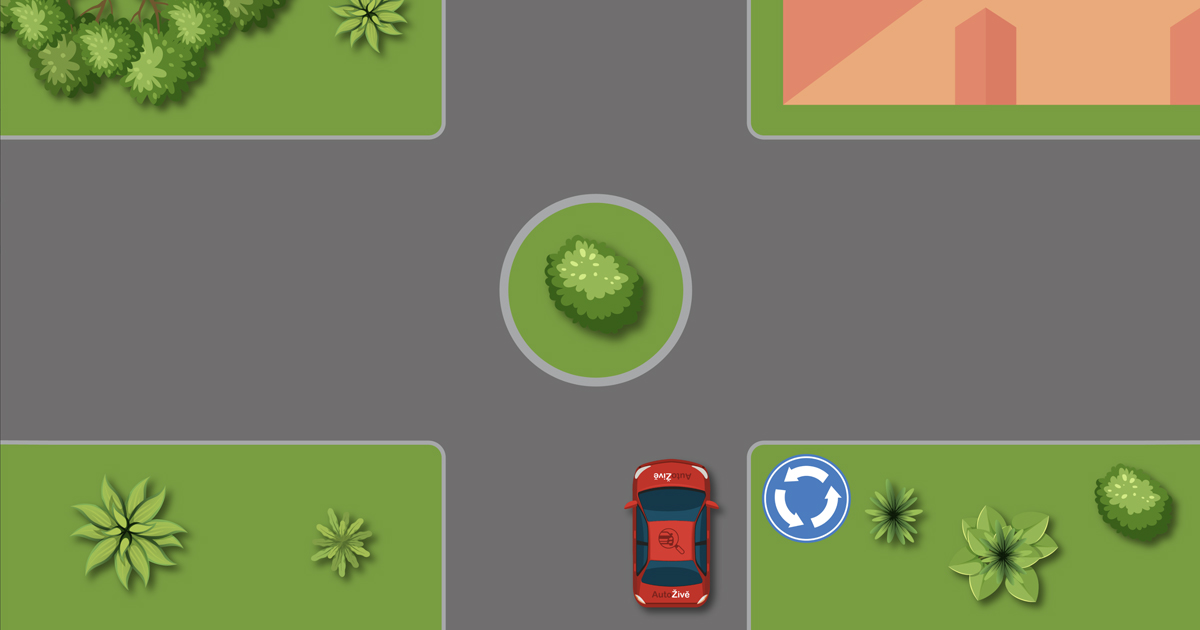 Změna přednosti v jízdě: Motorista na kruhovém objezdu dává přednost zprava tomu, kdo na něj najíždí