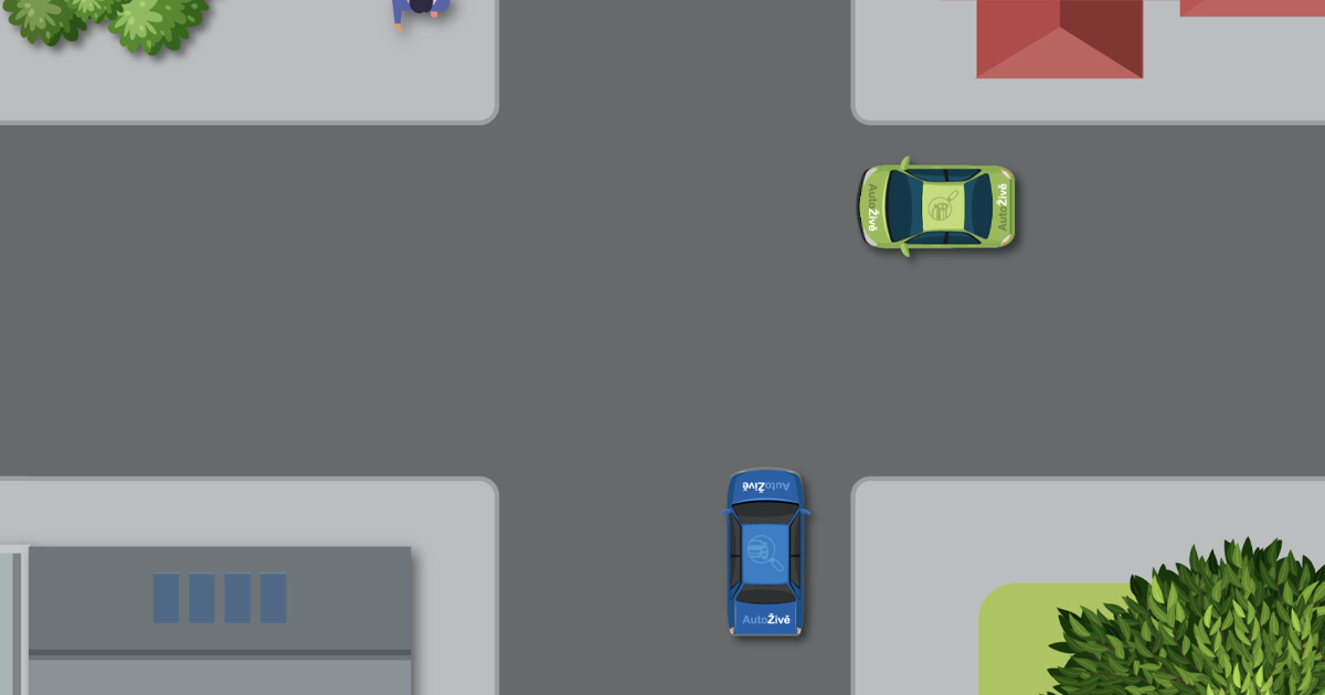 Test z autoškoly jednoduchý jako 1+1: Na křižovatce jsou 2 auta a 50% šance na správnou odpověď. Uspějete?