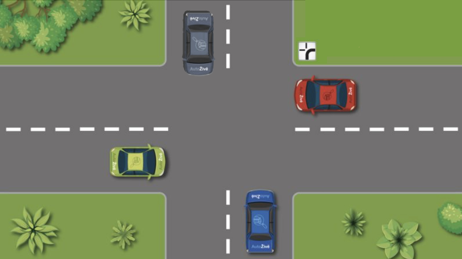 Test autoškoly, který rozdělil Česko: V jakém pořadí projedou auta křižovatkou? Kdo odpoví špatně, měl by vrátit řidičák