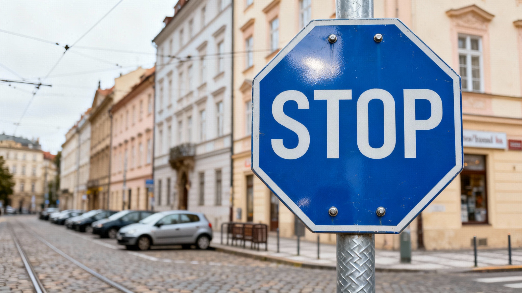 Modrá značka STOP vážně existuje: Kde na ni mohou čeští řidiči narazit? Co znamená, vám neřeknou ani v autoškole