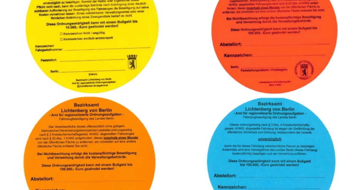 Konec parkování vraků na ulici. Červená samolepka na skle znamená likvidaci auta a pokutu přes 2,5 milionu Kč