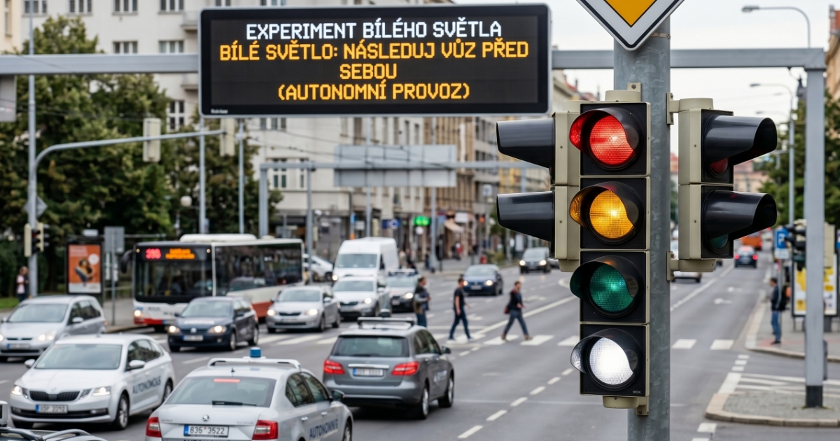 Na semaforech testují čtvrté světlo: Bílá barva má ukončit dlouhé čekání. Mluví ale k autům, ne k řidičům