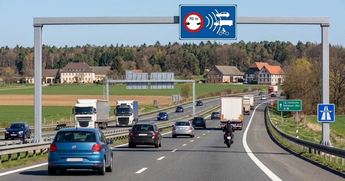 Nová modrá značka v Evropě. Kdo nedodrží rozestup 70 metrů, zaplatí přes 5 000 Kč a dostane 4 body