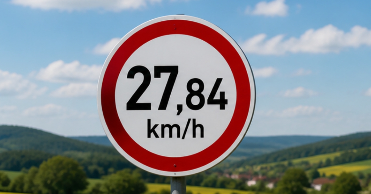 Místo kulatých třicítek dali na značku 27,84 km/h. Číslo s desetinnými místy nutí řidiče přemýšlet, a proto zpomalí