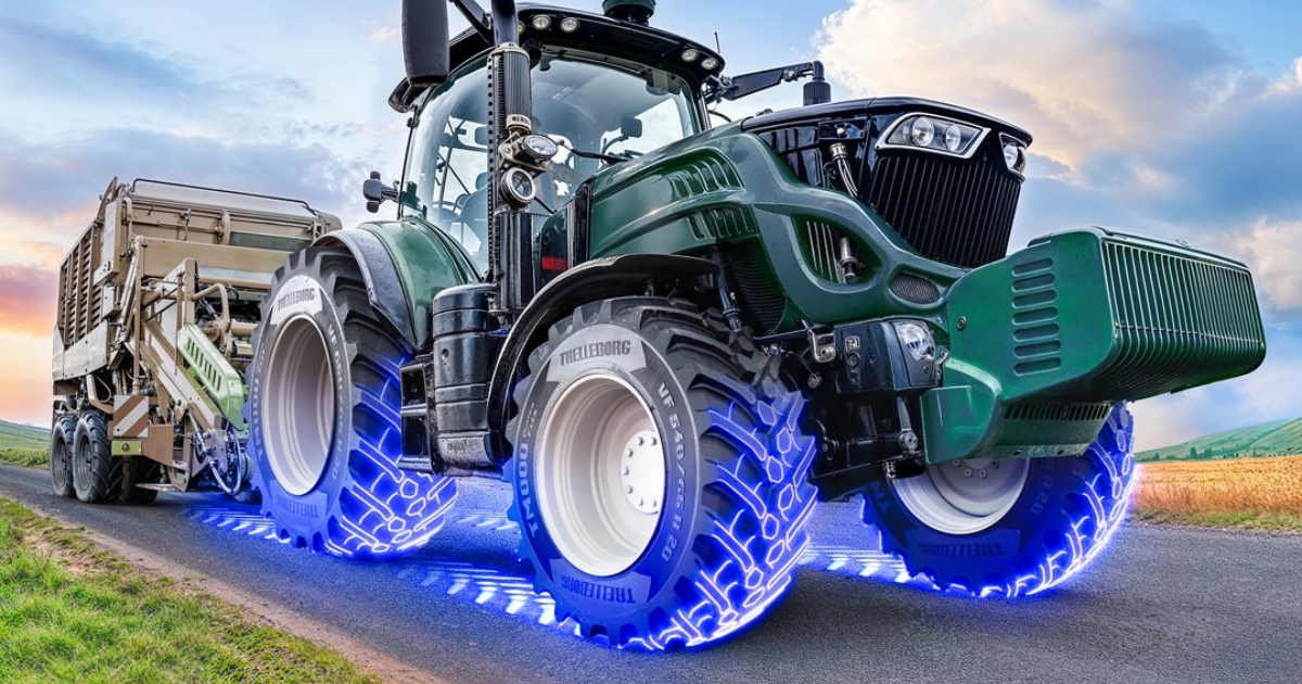 Vodíkový traktor vydrží v poli celý den bez tankování. Němci využili prázdný prostor uvnitř kol jako palivovou nádrž