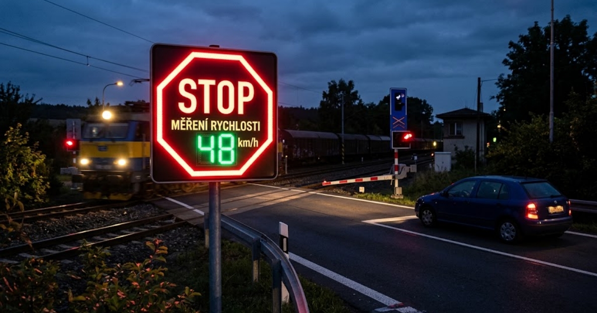 Evropa nasazuje chytré značky STOP: Když jedete příliš rychle, rozsvítí se a donutí vás brzdit. Česko je potřebuje také